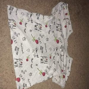 grey multi picture crew neck